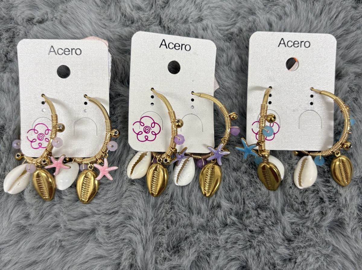 PENDIENTE AROS CONCHA