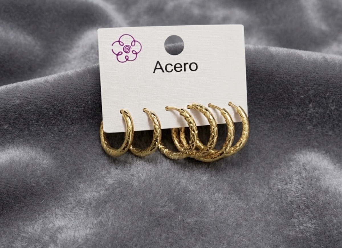 PACK PENDIENTES AROS LABRADOS