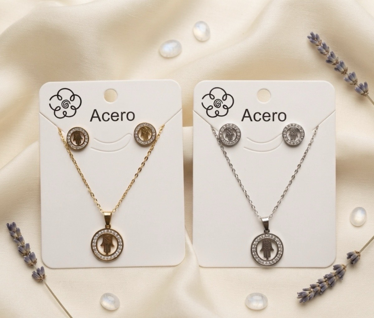 COLLAR + PENDIENTE MANO DE FATIMA