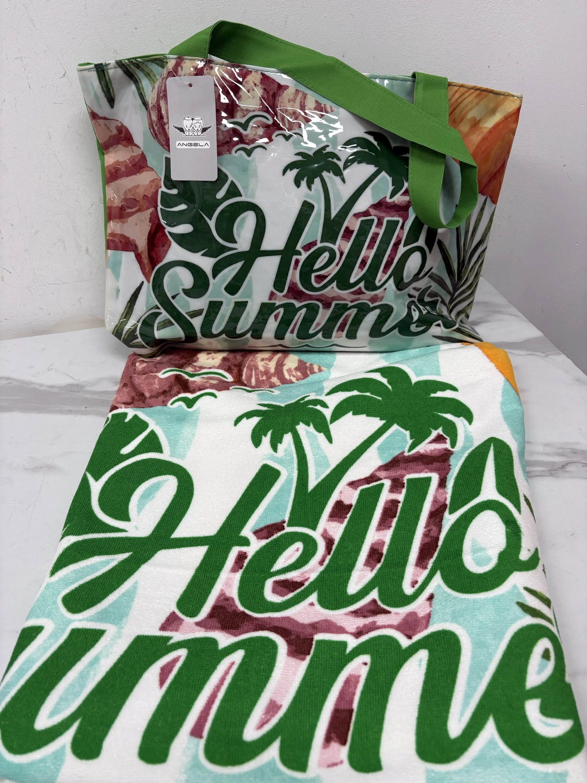 BOLSO DE PLAYA + TOALLA HELLO SUMMER